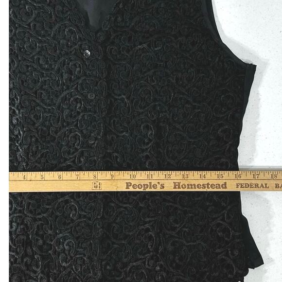 San Andre 1993 Womens Black Lace Front Button Up Vest Size 10 (Medium) Vintage - Picture 10 of 11
